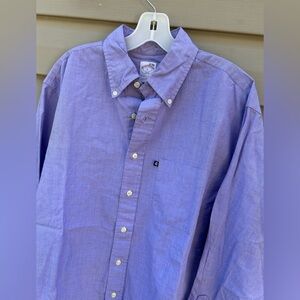 Brooks Brothers 346 L purple button down shirt Golden Fleece logo tab pr…